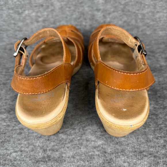 Dansko Millie Fisherman Sandals Brown Leather Wedge Heel size 39 Women's 8.5 - Picture 5 of 11